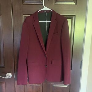 Burgundy Men Suit Jacket Blazer - 40R slim